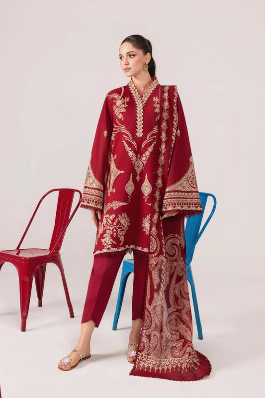 3 Pc Unstitched Embroidered Lawn Suit | m/basics BY MARIA.B
