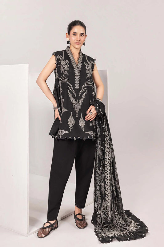 3 Pc Unstitched Embroidered Lawn Suit | m/basics BY MARIA.B